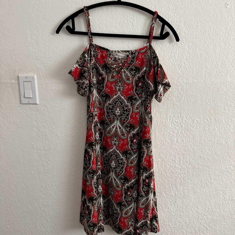 Elegant Red Paisley Dress